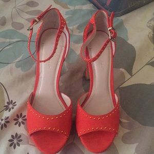 Brand new Orange studded heels 4 1/2 inches tall